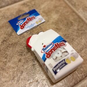 Hostess Donettes Powdered Mini Donuts Christmas Ornament Snack Food Santa Hat 3"